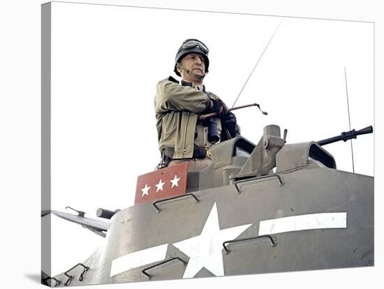 "Patton" by Franklin Schaffner with George C. Scott, 1970 (photo)-null-Stretched Canvas