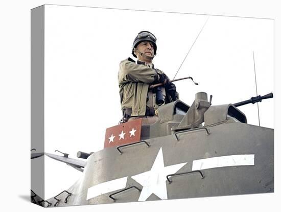 "Patton" by Franklin Schaffner with George C. Scott, 1970 (photo)-null-Stretched Canvas