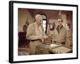 Patton by FranklinSchaffner with George C Scott and Karl Malden, 1970 (photo)-null-Framed Photo