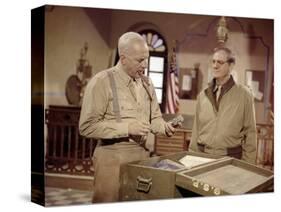 Patton by FranklinSchaffner with George C Scott and Karl Malden, 1970 (photo)-null-Stretched Canvas