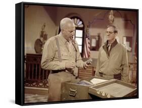 Patton by FranklinSchaffner with George C Scott and Karl Malden, 1970 (photo)-null-Framed Stretched Canvas