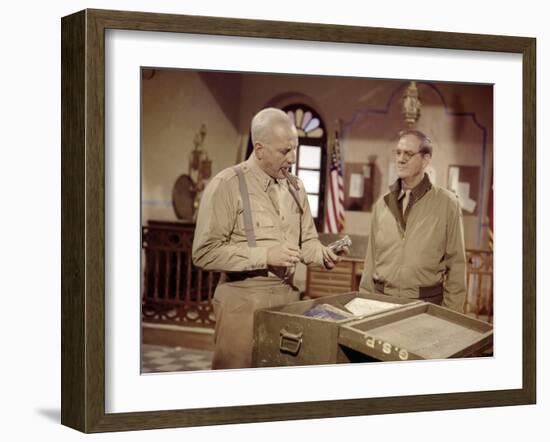 Patton by FranklinSchaffner with George C Scott and Karl Malden, 1970 (photo)-null-Framed Photo