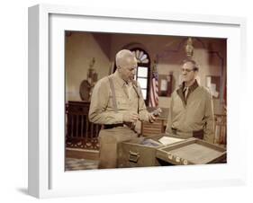 Patton by FranklinSchaffner with George C Scott and Karl Malden, 1970 (photo)-null-Framed Photo