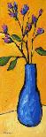 Blue Vase On Yellow-Patty Baker-Stretched Canvas