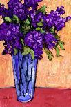 Blue Vase On Yellow-Patty Baker-Art Print