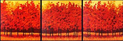 Red Trees Triptych-Patty Baker-Art Print