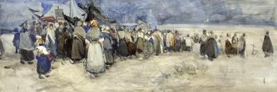 The Beach, Berck-Sur-Mer, c.1900-Patty Townsend Johnson-Stretched Canvas