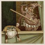 Mr. Punch Beats Judy-Patty Townsend-Stretched Canvas
