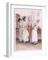 Patty Ushers in the Sisters, Willoughby and Miss Henrietta-Hugh Thomson-Framed Giclee Print