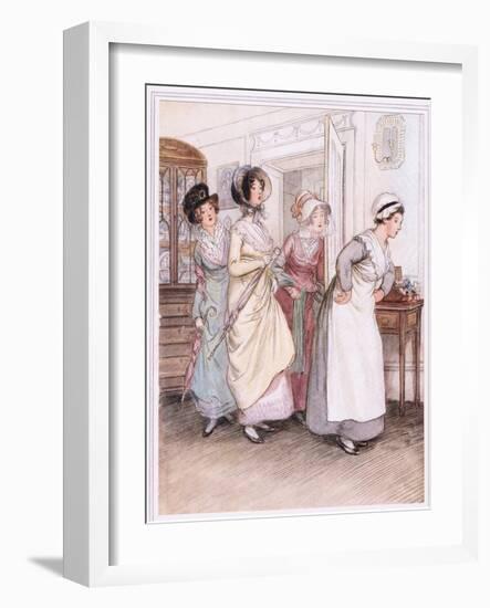 Patty Ushers in the Sisters, Willoughby and Miss Henrietta-Hugh Thomson-Framed Giclee Print