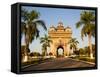 Patuxai, (Victory Gate), a Replica of Arc de Triomphe, Vientiane, Laos, Indochina, Southeast Asia-Matthew Williams-Ellis-Framed Stretched Canvas