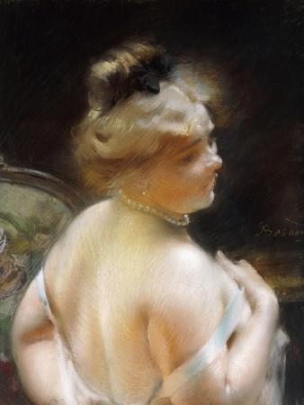 Woman with a Pearl Necklace, Femme Au Collier De Perles