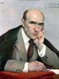 Portrait of Andre Gide (1869-1951) 1924-Paul Albert Laurens-Framed Stretched Canvas