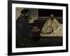 Paul Alexis (1847-1901) Reading a Manuscript to Emile Zola (1840-1902) 1869-70-Paul Cézanne-Framed Giclee Print