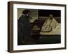 Paul Alexis (1847-1901) Reading a Manuscript to Emile Zola (1840-1902) 1869-70-Paul Cézanne-Framed Giclee Print