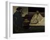 Paul Alexis (1847-1901) Reading a Manuscript to Emile Zola (1840-1902) 1869-70-Paul Cézanne-Framed Giclee Print