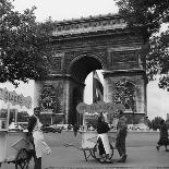 Street Cafe in the Rain, Colonne de Juillet, c1955-Paul Almasy-Giclee Print