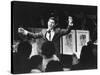 Paul Anka with His Arms in the Air during His Premiere Performance at the Copacabana Nightclub-Peter Stackpole-Stretched Canvas