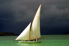 Pirogues on the Horizon in Front of Dark Clouds (Mauritius)-Paul Banton-Photographic Print