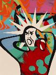 Abstract Artwork of a Angry Man Holding His Head-Paul Brown-Photographic Print