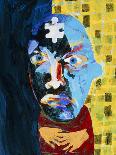 Abstract Artwork of a Angry Man Holding His Head-Paul Brown-Photographic Print