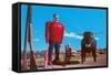 Paul Bunyan and Babe, the Blue Ox, Minnesota-null-Framed Stretched Canvas