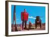 Paul Bunyan and Babe, the Blue Ox, Minnesota-null-Framed Art Print