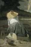 Washerwoman by the River, 1860-Paul Camille Guigou-Giclee Print