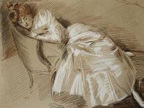 Portrait of Miss Taylor Leaning on a Table-Paul Cesar Helleu-Giclee Print