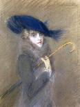 An Elegant Lady Reclining-Paul Cesar Helleu-Giclee Print