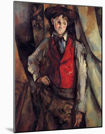 Paul Cezanne (Boy with a red vest) Art Poster Print-null-Mounted Poster