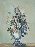 'Vase de Fleurs et Pommes', c19th century-Paul Cezanne-Framed Stretched Canvas