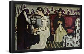 Paul Cezanne (Girls at the Piano) Art Poster Print-null-Framed Poster