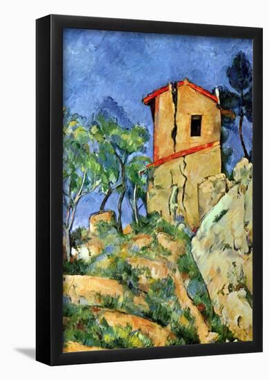 Paul Cezanne House with Walls Art Print Poster-null-Framed Poster