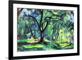 Paul Cezanne In the Woods-Paul Cézanne-Framed Art Print