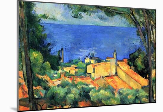 Paul Cezanne l'Estaque with Red Roofs Art Print Poster-null-Mounted Poster