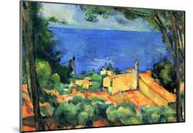 Paul Cezanne l'Estaque with Red Roofs Art Print Poster-null-Mounted Poster