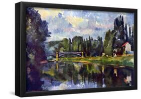 Paul Cezanne Marne Shore Art Print Poster-null-Framed Poster