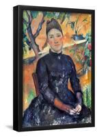 Paul Cezanne Portrait of Madame Cezanne in the Greenhouse Art Print Poster-null-Framed Poster