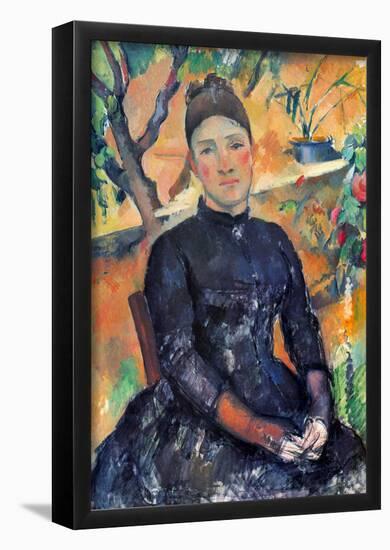 Paul Cezanne Portrait of Madame Cezanne in the Greenhouse Art Print Poster-null-Framed Poster