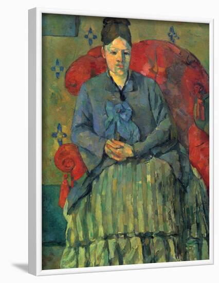 Paul Cezanne (Portrait of Mme Cezanne in a red armchair) Art Poster Print-null-Framed Poster