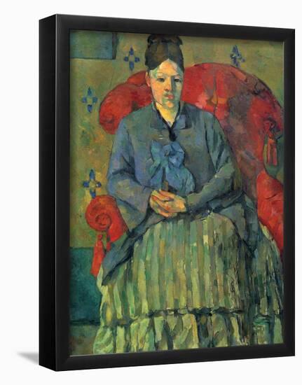 Paul Cezanne (Portrait of Mme Cezanne in a red armchair) Art Poster Print-null-Framed Poster