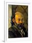 Paul Cezanne Self-portrait in Front of Wallpaper-null-Framed Art Print