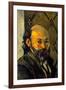 Paul Cezanne Self-portrait in Front of Wallpaper-null-Framed Art Print