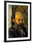 Paul Cezanne Self-portrait in Front of Wallpaper-null-Framed Art Print