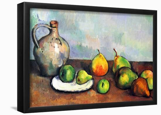 Paul Cezanne Still Life Jar and Fruit Art Print Poster-null-Framed Poster