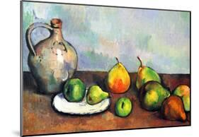 Paul Cezanne Still Life Jar and Fruit Art Print Poster-null-Mounted Poster