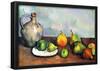 Paul Cezanne Still Life Jar and Fruit Art Print Poster-null-Framed Poster