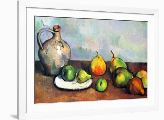 Paul Cezanne Still Life Jar and Fruit-Paul Cézanne-Framed Art Print