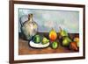 Paul Cezanne Still Life Jar and Fruit-Paul Cézanne-Framed Art Print